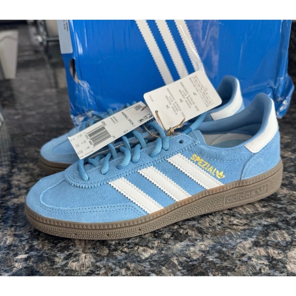 Adidas Originals Handball Spezial J Light Blue White Gum Suede JI2902 S 4 Kids